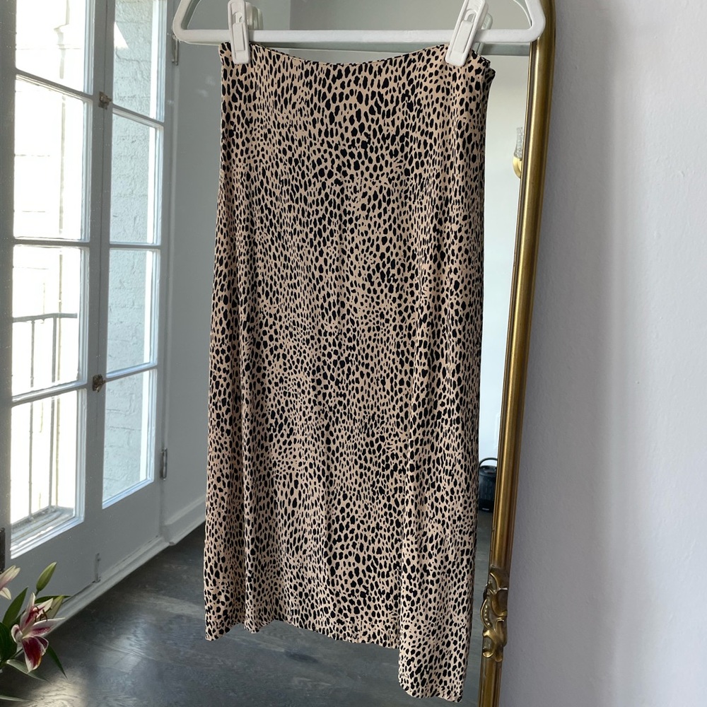 Brandy Melville Leopard Midi Skirt